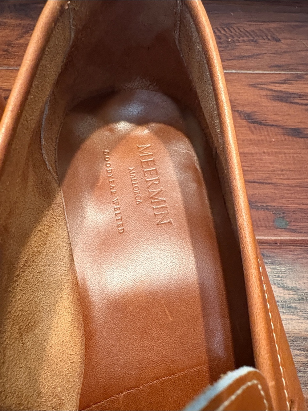 Meermin Men's Leather Penny Loafers - Tan - Picture 4 of 6